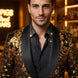 Oriel Crest - Gold Plume Sequin Statement Jacket