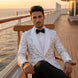 Selene Crest - White Plume Sequin Statement Jacket