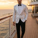 Selene Crest - White Plume Sequin Statement Jacket