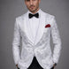 Selene Crest - White Plume Sequin Statement Jacket