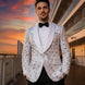 Selene Crest - White Plume Sequin Statement Jacket