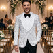Selene Crest - White Plume Sequin Statement Jacket