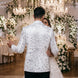 Selene Crest - White Plume Sequin Statement Jacket