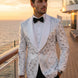 Selene Crest - White Plume Sequin Statement Jacket