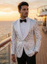 Selene Crest - White Plume Sequin Statement Jacket