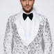 Selene Crest - White Plume Sequin Statement Jacket