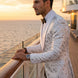 Selene Crest - White Plume Sequin Statement Jacket