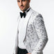 Selene Crest - White Plume Sequin Statement Jacket