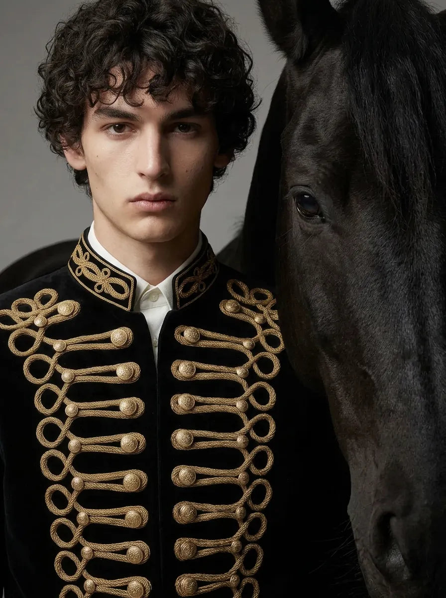 Magnus Regalia - Gold Braided Velvet 2-Piece Tuxedo - product image 6 | Nevo Suit