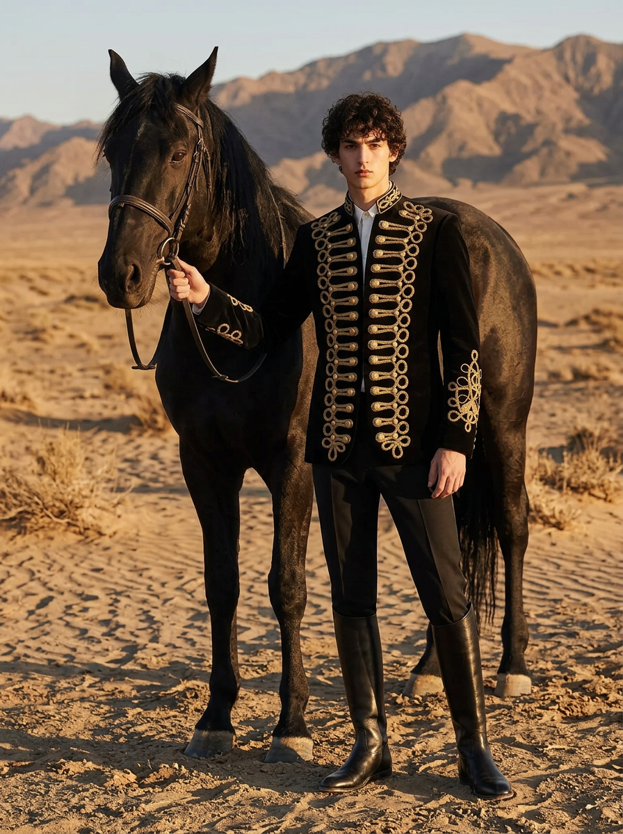 Magnus Regalia - Gold Braided Velvet 2-Piece Tuxedo - product image 1 | Nevo Suit
