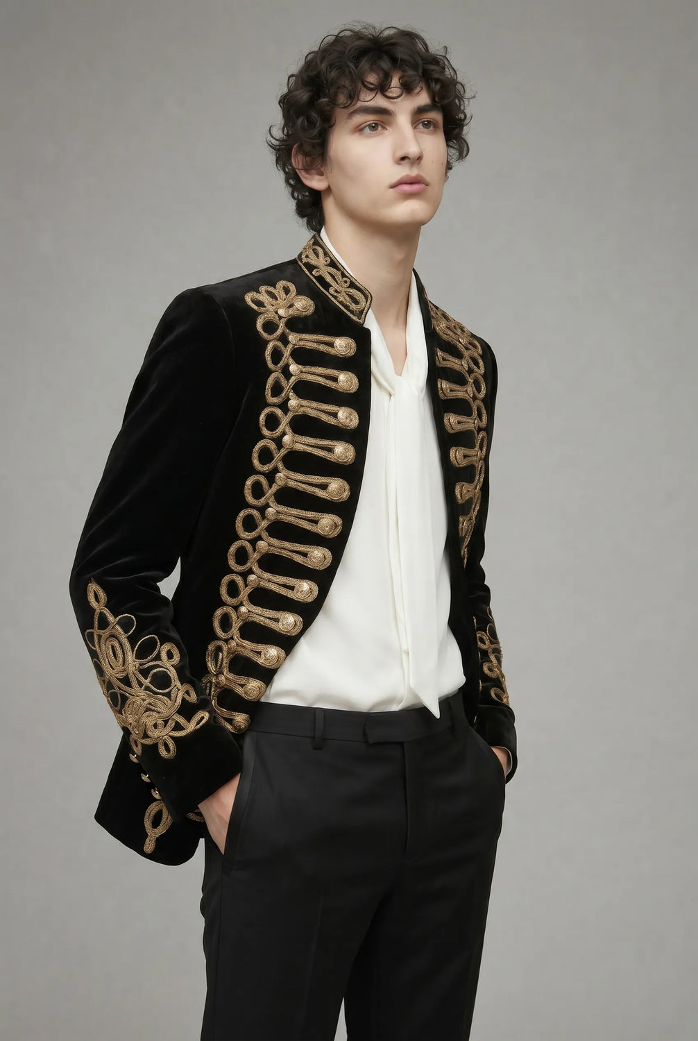 Magnus Regalia - Gold Braided Velvet 2-Piece Tuxedo - product image 9 | Nevo Suit