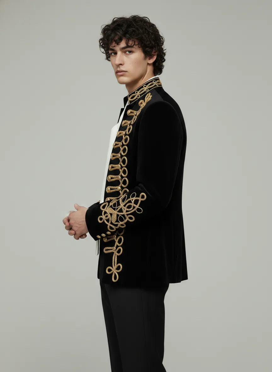 Magnus Regalia - Gold Braided Velvet 2-Piece Tuxedo - product image 13 | Nevo Suit