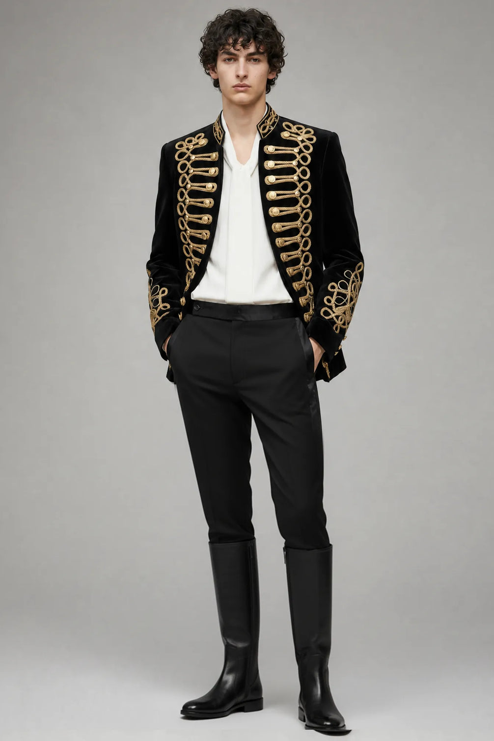Magnus Regalia - Gold Braided Velvet 2-Piece Tuxedo - product image 7 | Nevo Suit