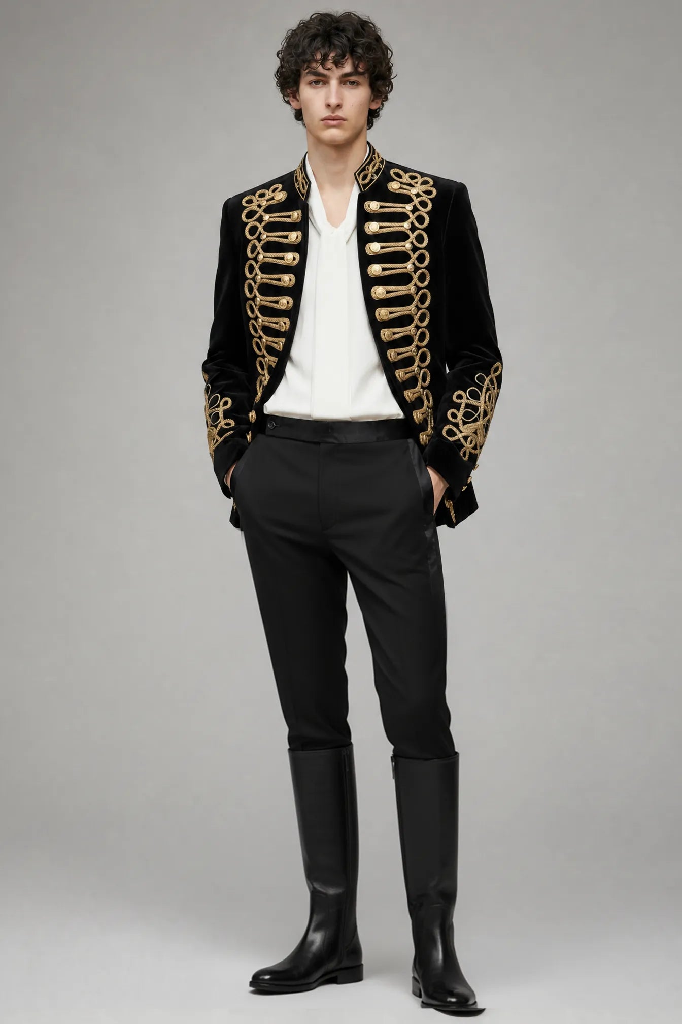 Magnus Regalia - Gold Braided Velvet 2-Piece Tuxedo
