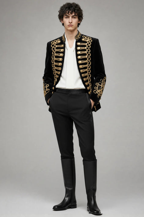 Magnus Regalia - Gold Braided Velvet 2-Piece Tuxedo