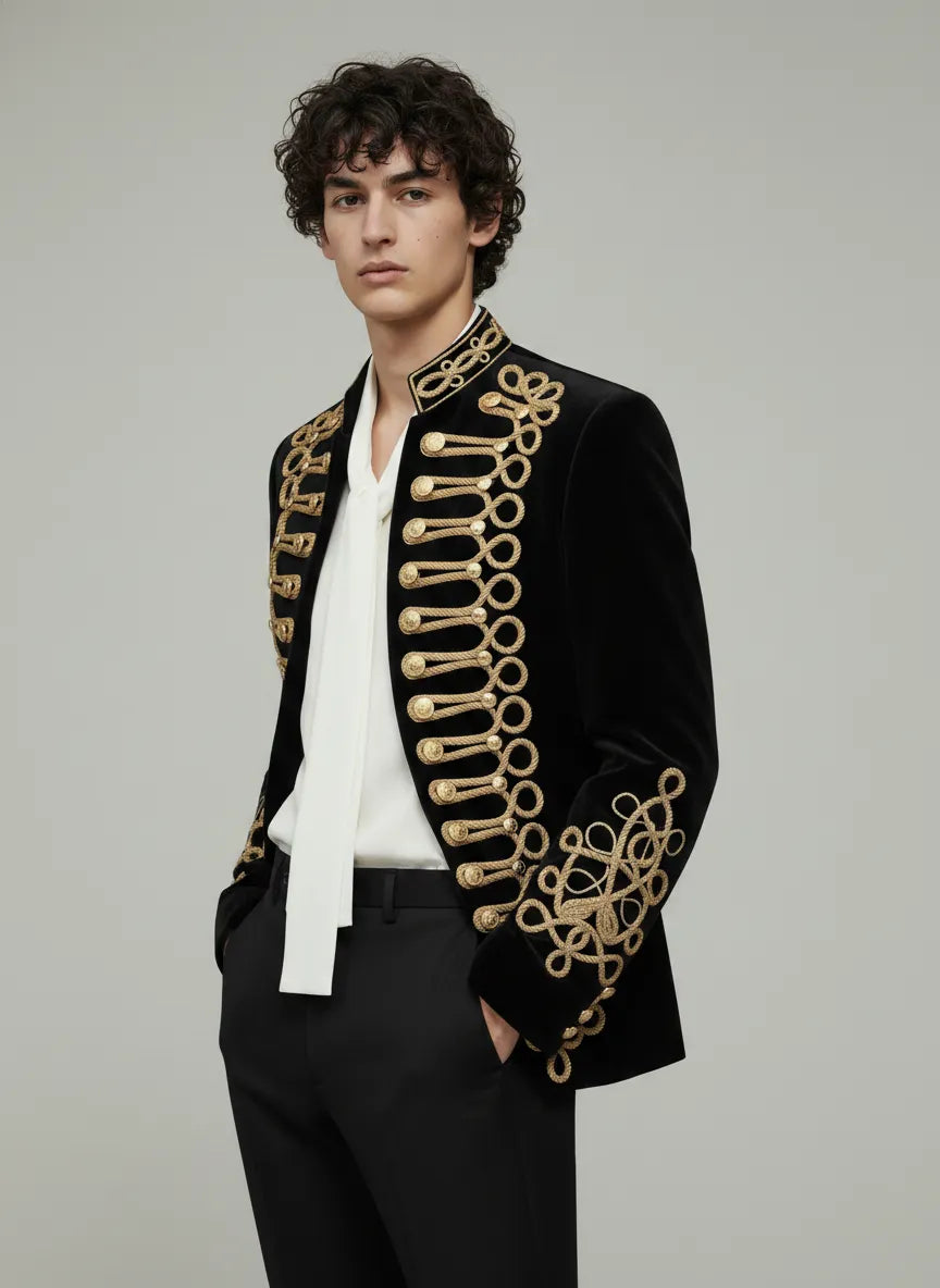 Magnus Regalia - Gold Braided Velvet 2-Piece Tuxedo - product image 8 | Nevo Suit