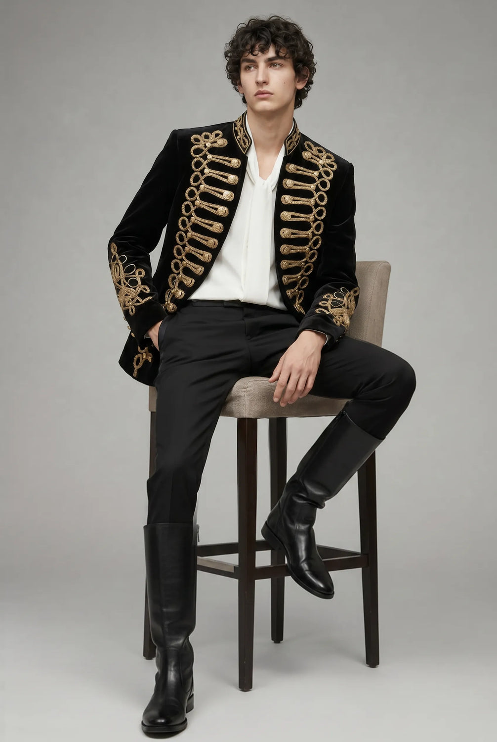 Magnus Regalia - Gold Braided Velvet 2-Piece Tuxedo - product image 11 | Nevo Suit