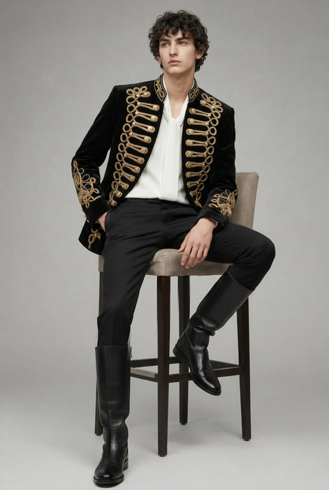 Magnus Regalia - Gold Braided Velvet 2-Piece Tuxedo