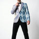 Astral Synthesis - Silver & Blue Asymmetric Sequin Statement Jacket