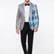 Astral Synthesis - Silver & Blue Asymmetric Sequin Statement Jacket