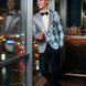 Astral Synthesis - Silver & Blue Asymmetric Sequin Statement Jacket