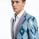 Astral Synthesis - Silver & Blue Asymmetric Sequin Statement Jacket