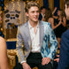 Astral Synthesis - Silver & Blue Asymmetric Sequin Statement Jacket