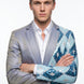 Astral Synthesis - Silver & Blue Asymmetric Sequin Statement Jacket