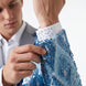 Astral Synthesis - Silver & Blue Asymmetric Sequin Statement Jacket