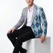 Astral Synthesis - Silver & Blue Asymmetric Sequin Statement Jacket