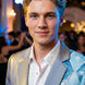 Astral Synthesis - Silver & Blue Asymmetric Sequin Statement Jacket