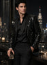Nocturne Solstice - Black Diamond Lattice Sequin Jacket