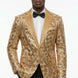 Aureum Solstice - Gold Diamond Lattice Sequin Statement Jacket