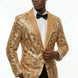 Aureum Solstice - Gold Diamond Lattice Sequin Statement Jacket