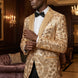 Aureum Solstice - Gold Diamond Lattice Sequin Statement Jacket