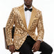 Aureum Solstice - Gold Diamond Lattice Sequin Statement Jacket
