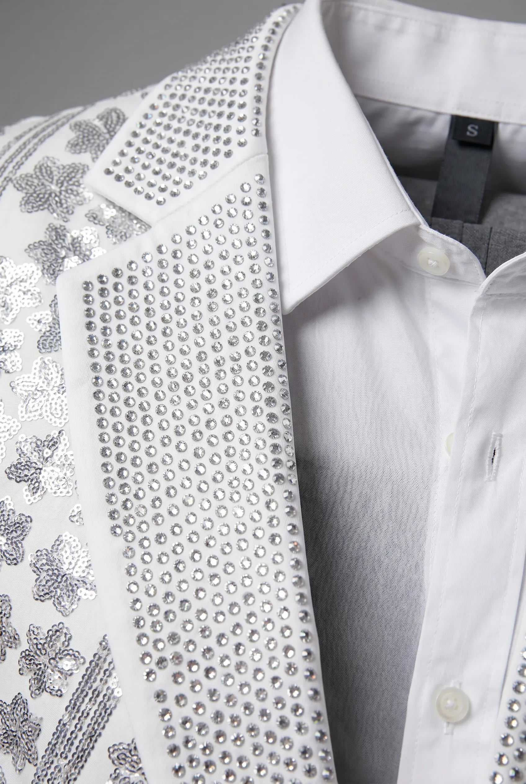 Polaris Solstice - White Diamond Lattice Sequin Jacket