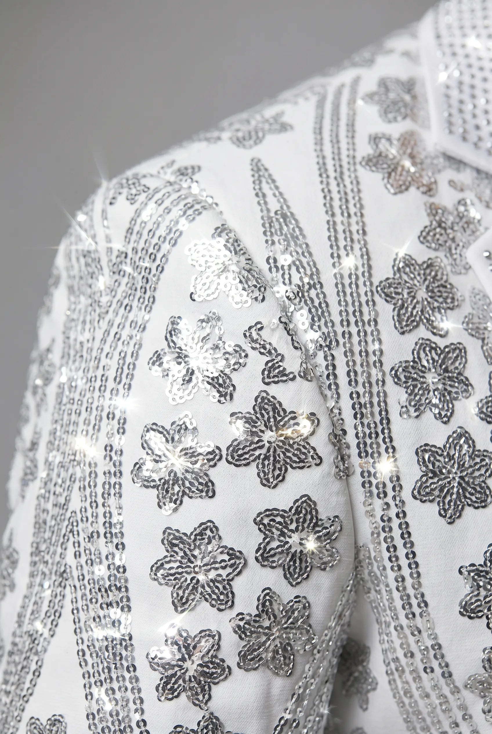 Polaris Solstice - White Diamond Lattice Sequin Jacket