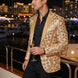 Aureum Solstice - Gold Diamond Lattice Sequin Statement Jacket