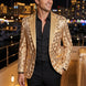 Aureum Solstice - Gold Diamond Lattice Sequin Statement Jacket