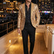 Aureum Solstice - Gold Diamond Lattice Sequin Statement Jacket