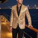 Aureum Solstice - Gold Diamond Lattice Sequin Statement Jacket