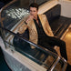 Aureum Solstice - Gold Diamond Lattice Sequin Statement Jacket