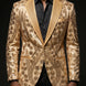 Aureum Solstice - Gold Diamond Lattice Sequin Statement Jacket