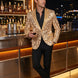 Aureum Solstice - Gold Diamond Lattice Sequin Statement Jacket