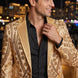 Aureum Solstice - Gold Diamond Lattice Sequin Statement Jacket