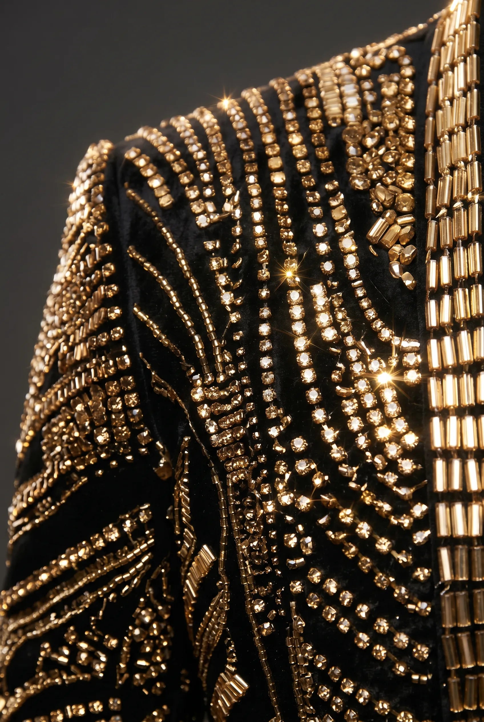 Gilded Pharaoh - Obsidian & Gold Imperial Crystal Dinner Jacket