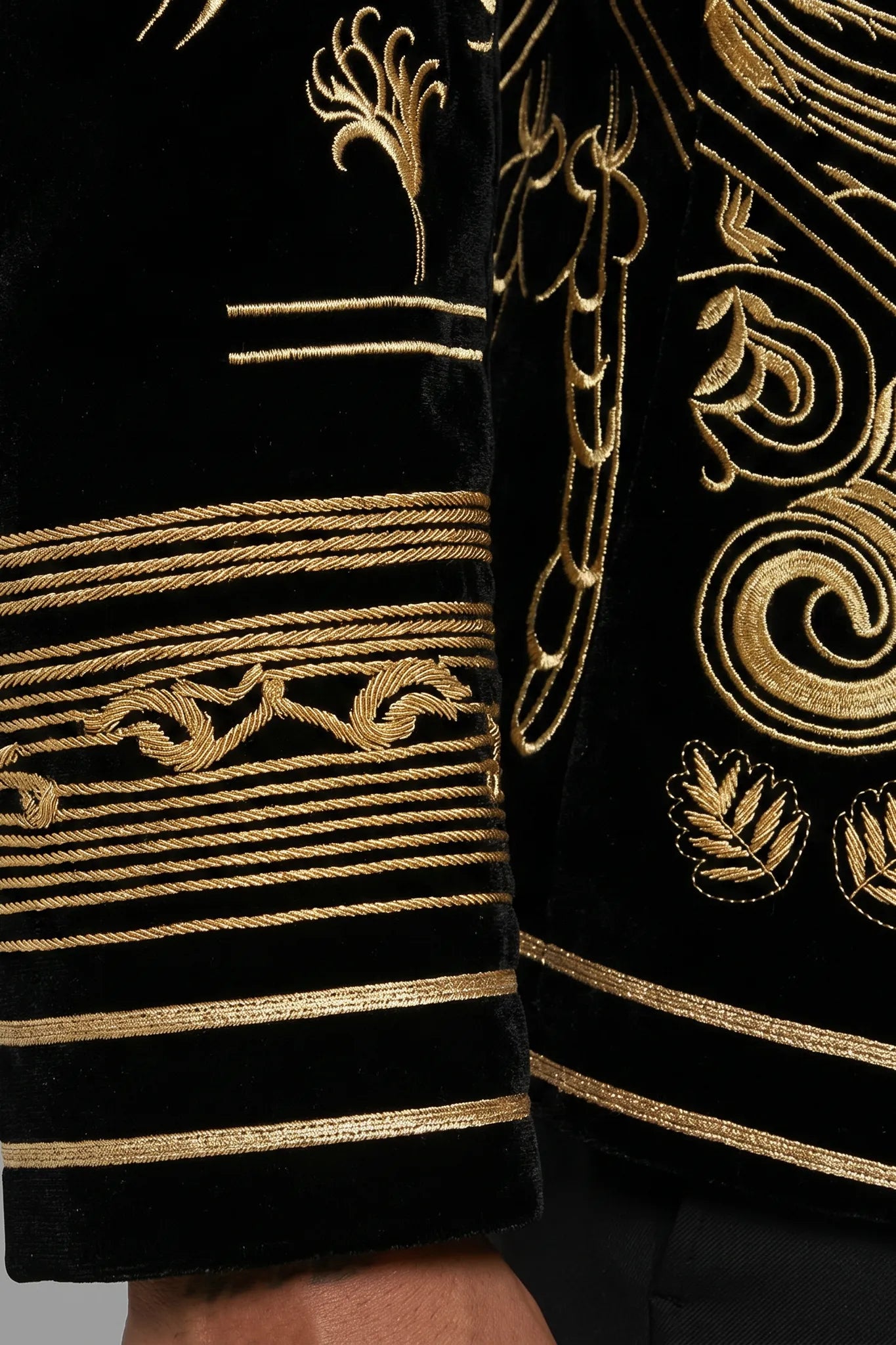 Helius Insignia - Gold Scroll Embroidered Velvet Jacket