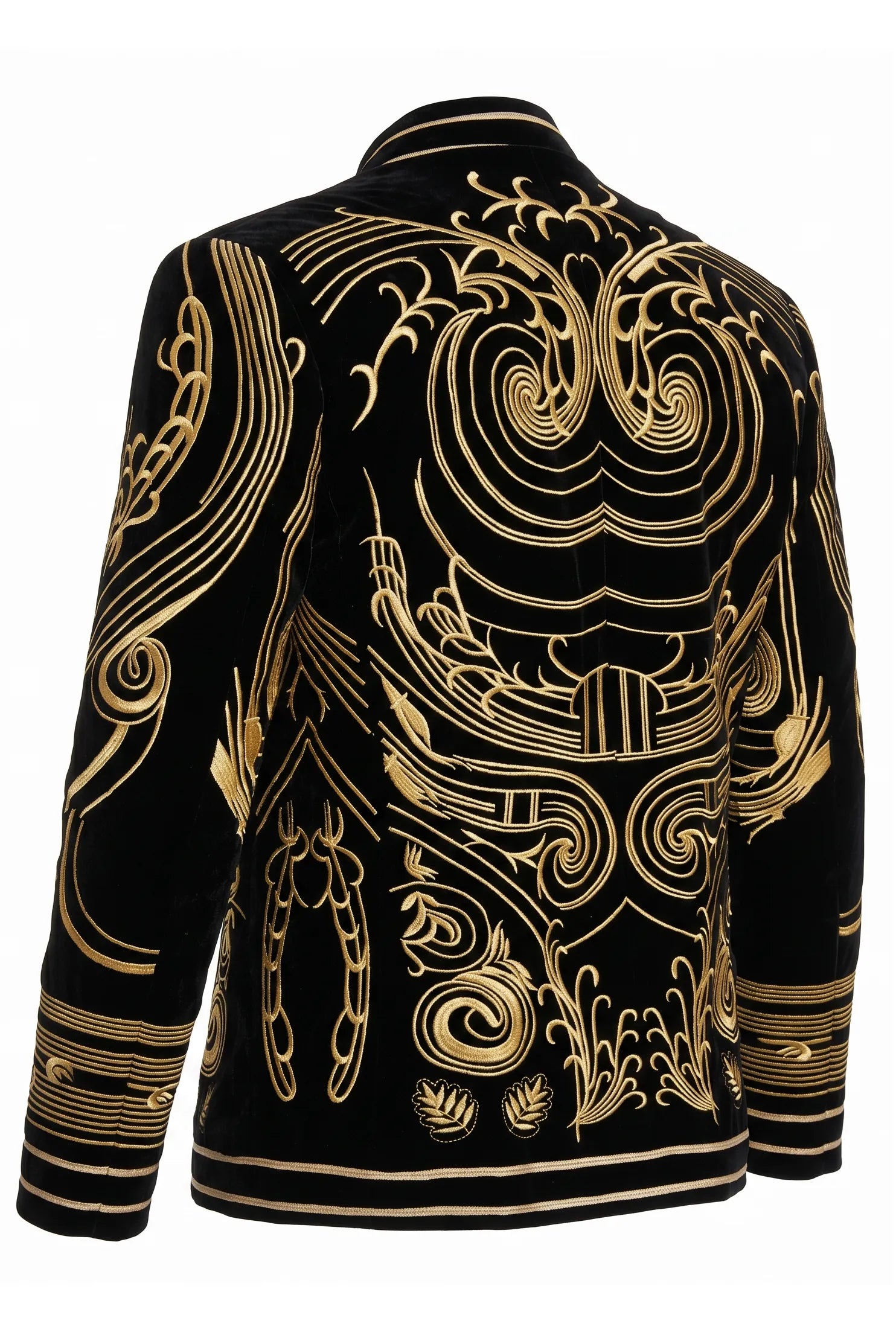 Helius Insignia - Gold Scroll Embroidered Velvet Jacket