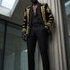 Jadeite Insignia - Green Scroll Embroidered Velvet Jacket
